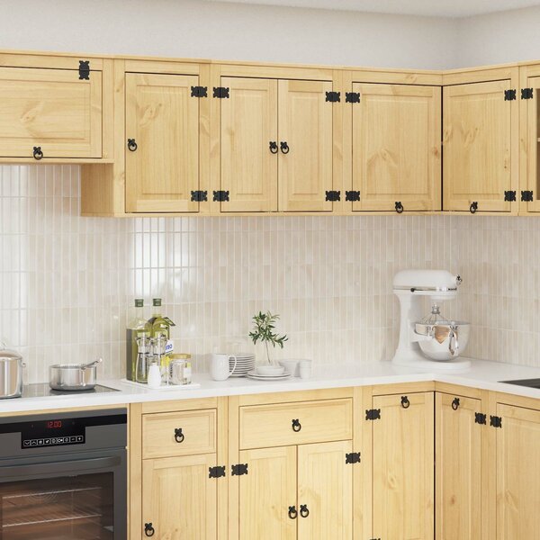 VidaXL Cabinet polcokkal tárolóval Méz 60 x 32 x 40 cm Tömör fenyőfa