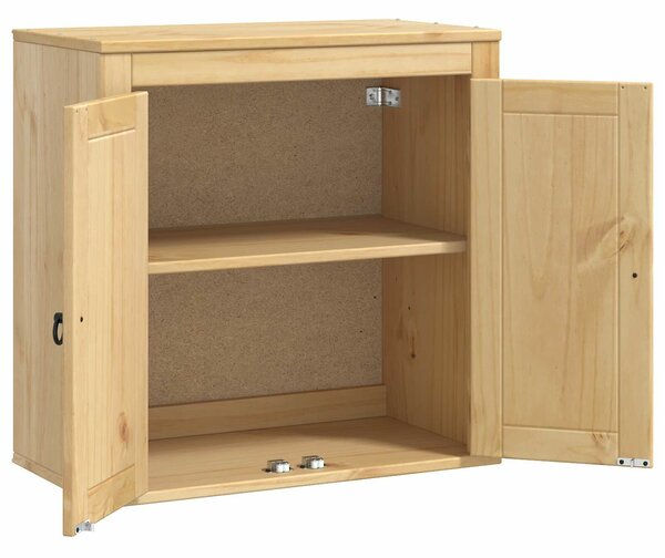 VidaXL Cabinet polcokkal tárolóval Méz 60 x 32 x 40 cm Tömör fenyőfa