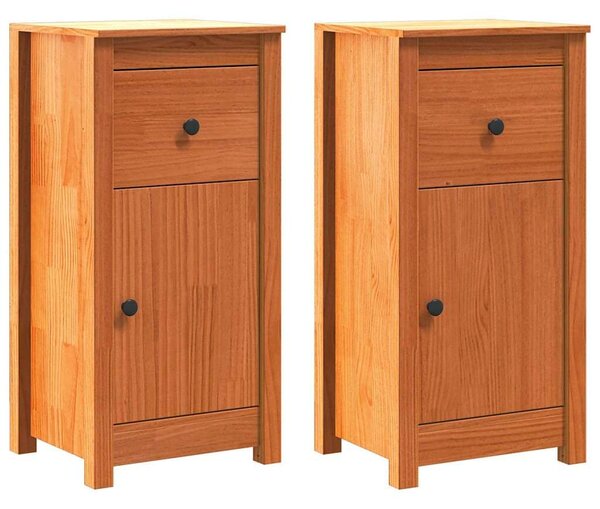 VidaXL Széf fiókkal 2 pcs Faggyú barna 39 x 34,5 x 80 cm Tömör fenyőfa