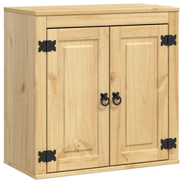 VidaXL Cabinet polcokkal tárolóval Méz 60 x 32 x 40 cm Tömör fenyőfa