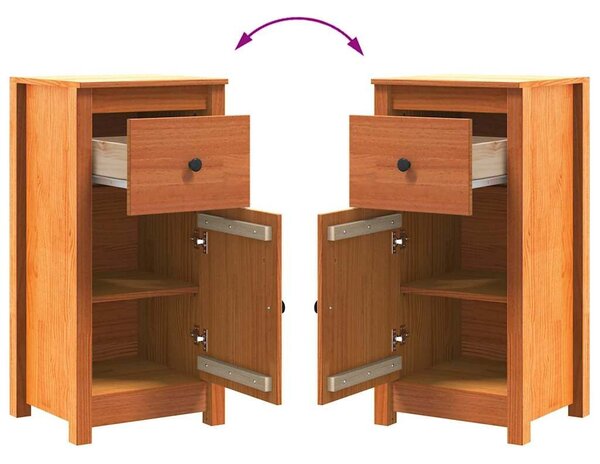 VidaXL Széf fiókkal 2 pcs Faggyú barna 39 x 34,5 x 80 cm Tömör fenyőfa