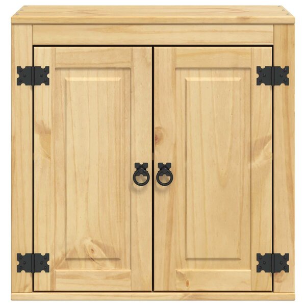 VidaXL Cabinet polcokkal tárolóval Méz 60 x 32 x 40 cm Tömör fenyőfa