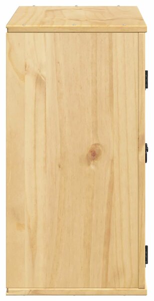 VidaXL Cabinet polcokkal tárolóval Méz 60 x 32 x 40 cm Tömör fenyőfa