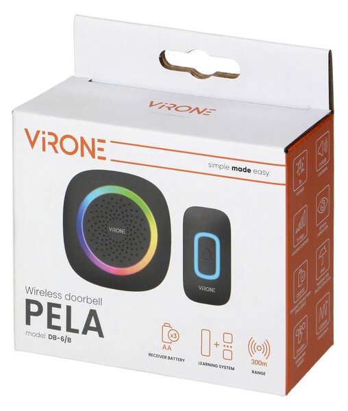 Virone vezeték nélküli csengő RGB 60 dallam