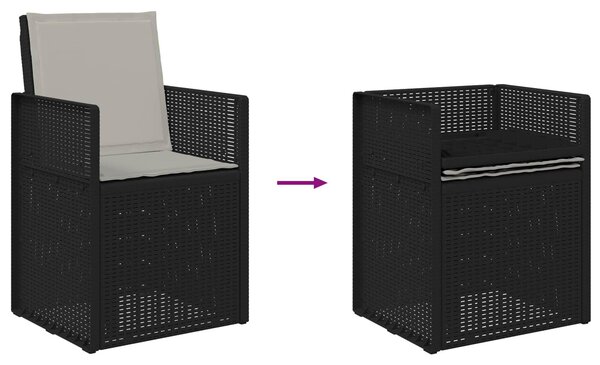 VidaXL Kert étkező szett párnával 3 pcs Antracit és Világosszürke PP