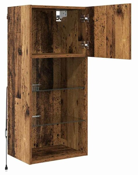 VidaXL Fali TV szekrények 2 pcs Öreg fa 40,5 x 30 x 90 cm Faanyag