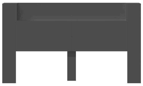 VidaXL Fejtámla LED -es lámpákkal Fekete 180 x 16,5 x 103,5 cm Faanyag