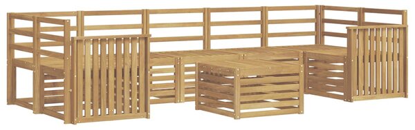 VidaXL Kültéri kanapé szett 8 pcs Fehér Tömör Akácfa