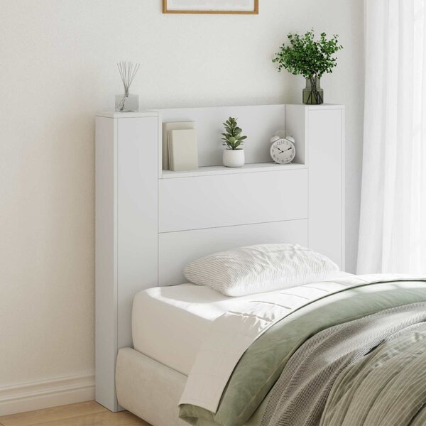 VidaXL Fejtámla LED -es lámpákkal Fehér 100 x 16,5 x 103,5 cm Faanyag