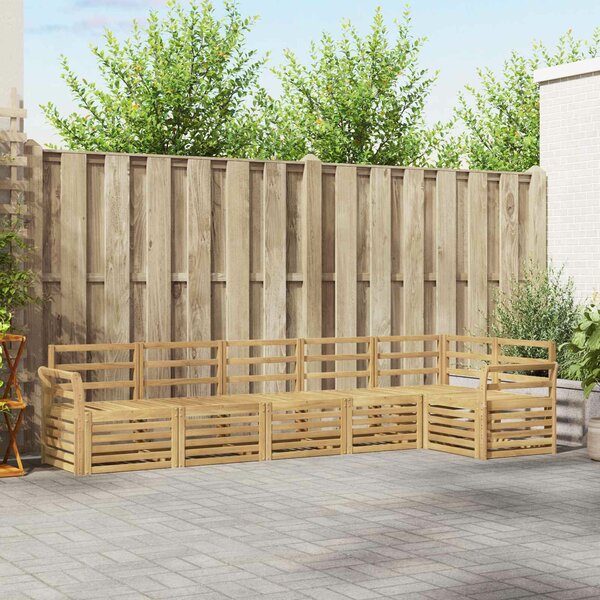 VidaXL Kültéri kanapé szett 6 pcs Fehér 308 x 130,5 x 73 cm