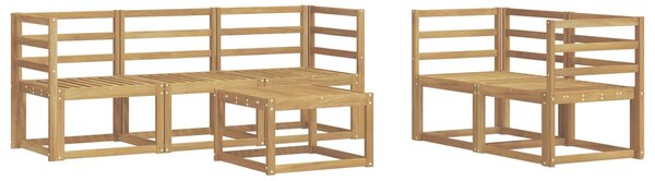 VidaXL Kültéri kanapé szett 6 pcs Fehér 59 x 59 x 37 cm Tömör Akácfa