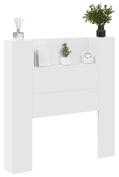 VidaXL Fejtámla LED -es lámpákkal Fehér 100 x 16,5 x 103,5 cm Faanyag