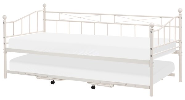 Heverő Fém LOUANNEC 90 x 200 cm Kihúzható Bézs