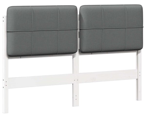 VidaXL Kárpitozott fejtámla fejtámlával Fehér és világosszürke 150 cm
