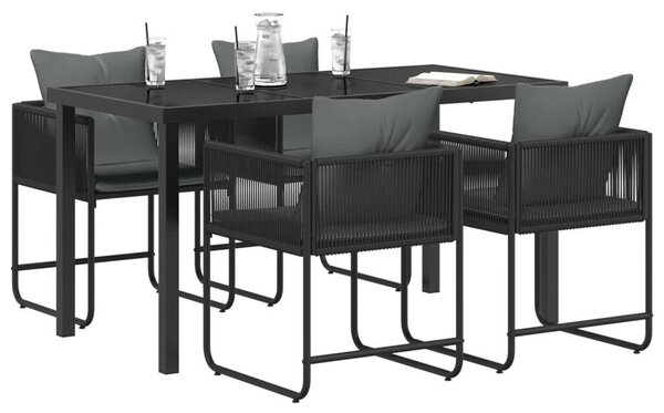 Kert étkező szett 5 pcs Fekete és Antracit 140 x 80 x 73 cm