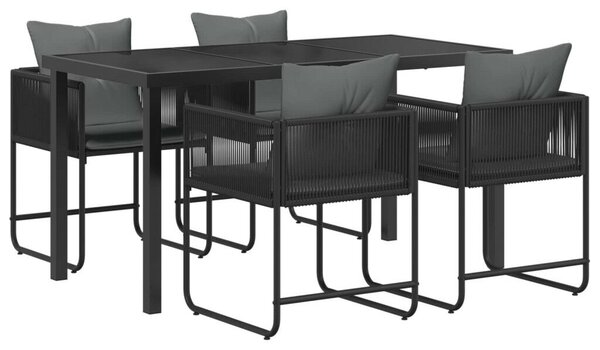Kert étkező szett 5 pcs Fekete és Antracit 140 x 80 x 73 cm
