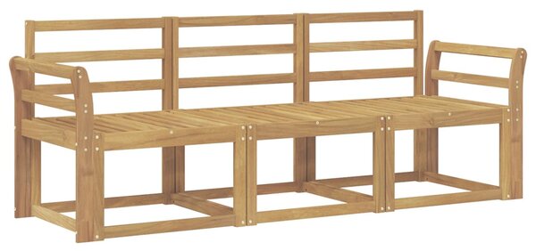 VidaXL Kültéri kanapé szett 3 pcs Fehér 194 x 63 x 73 cm Tömör Akácfa