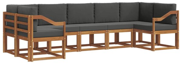 Kültéri kanapé szett párnával 7 pcs Természetes és antracit