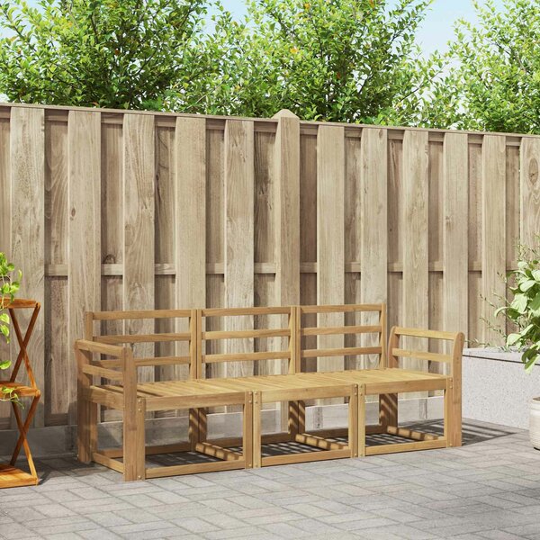 VidaXL Kültéri kanapé szett 3 pcs Fehér 194 x 63 x 73 cm Tömör Akácfa