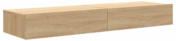 2 db sonoma tölgyszínű TV-szekrény LED-lámpákkal 60x35x15,5 cm