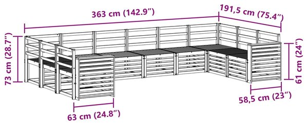 VidaXL Szegmentált kanapé szett 10 pcs Természetes