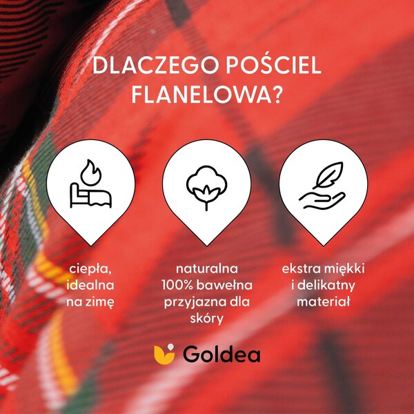 Goldea flanel ágyneműhuzat - piros kockás 140 x 200 és 70 x 90 cm