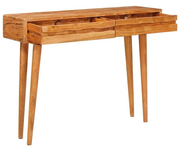VidaXL Konzolasztal fiókkal Barna 110 x 30 x 80 cm Tömör Akácfa