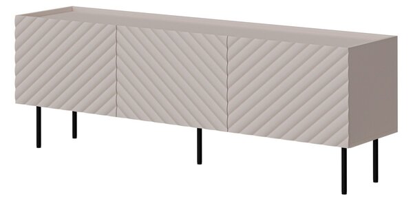 TV-állvány Sillen, Közepes sűrűségű farostlemez, Laminált forgácslap, 59x166x40cm, Kasmír, Fekete