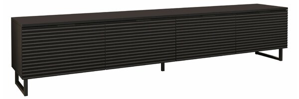 TV-állvány Scientia II, Közepes sűrűségű farostlemez, Laminált forgácslap, 40x200x33cm, Fekete, Grafit
