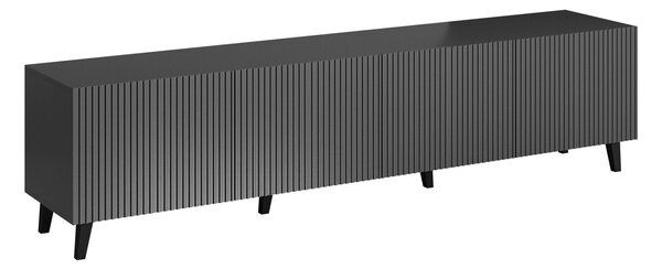 TV-állvány Comes I, Közepes sűrűségű farostlemez, Laminált forgácslap, 53x201x42cm, Antracit, Fekete