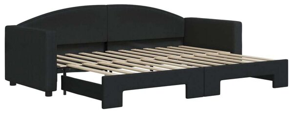 VidaXL fekete kihúzható szövet heverő 80 x 200 cm