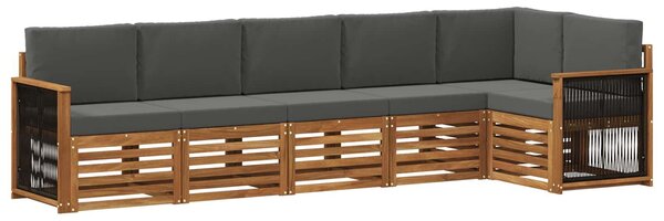 VidaXL Szegmentált kanapé szett párnával 5 pcs Természetes és antracit