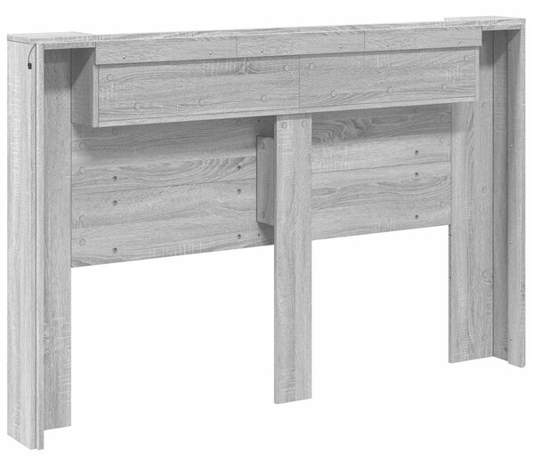 VidaXL Fejtámla polcokkal Szürke Sonoma 160 x 16,5 x 103,5 cm Faanyag