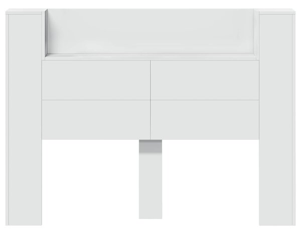 VidaXL Fejtámla LED -es lámpákkal Fehér 140 x 16,5 x 103,5 cm Faanyag