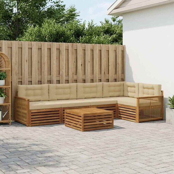 VidaXL Kültéri kanapé szett párnával 6 pcs Természetes és bézs