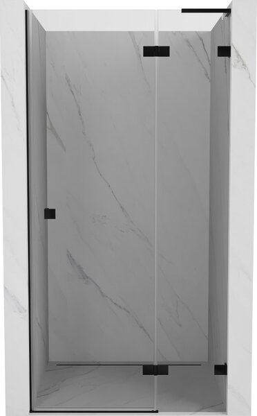 Mexen, Mexen Lunar L jobbos nyíló zuhanyajtó 85 cm, átlátszó, fekete - 834L-085-000-70-00-P