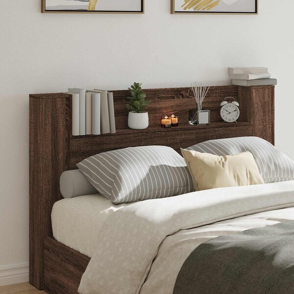 VidaXL Fejtámla polcokkal Barna Tölgy 160 x 16,5 x 103,5 cm Faanyag