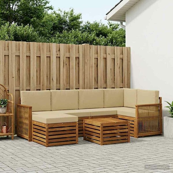 VidaXL Szegmentált kanapé szett párnával 6 pcs Természetes