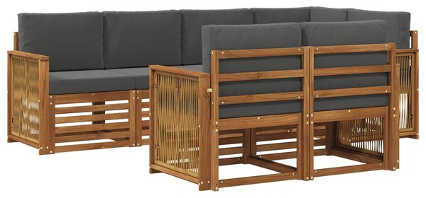 VidaXL Szegmentált kanapé szett párnával 6 pcs Természetes és antracit