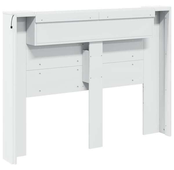 VidaXL Fejtámla LED -es lámpákkal Fehér 140 x 16,5 x 103,5 cm Faanyag