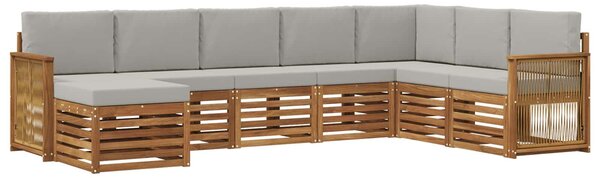 VidaXL Kültéri kanapé szett 6 pcs Természetes és Világosszürke