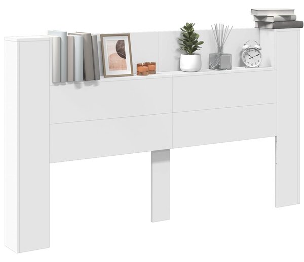 VidaXL Fejtámla LED -es lámpákkal Fehér 180 x 16,5 x 103,5 cm Faanyag