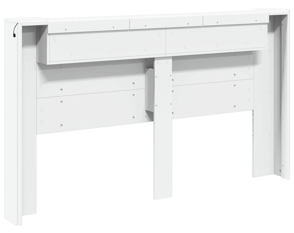 VidaXL Fejtámla LED -es lámpákkal Fehér 180 x 16,5 x 103,5 cm Faanyag