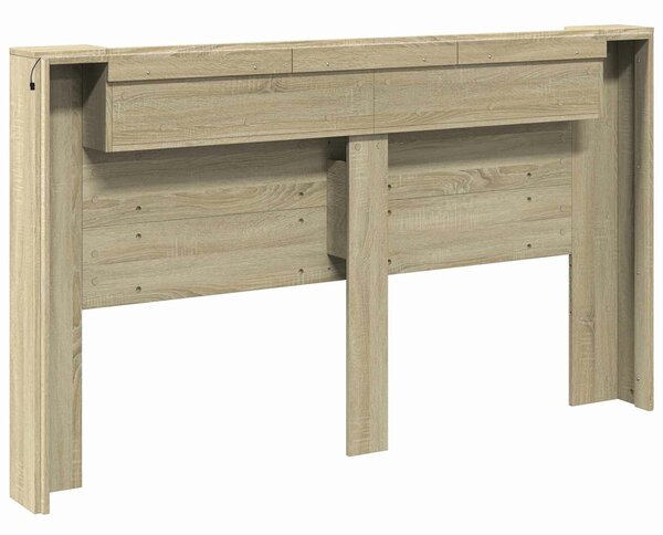 VidaXL Fejtámla polcokkal Sonoma tölgy 180 x 16,5 x 103,5 cm Faanyag