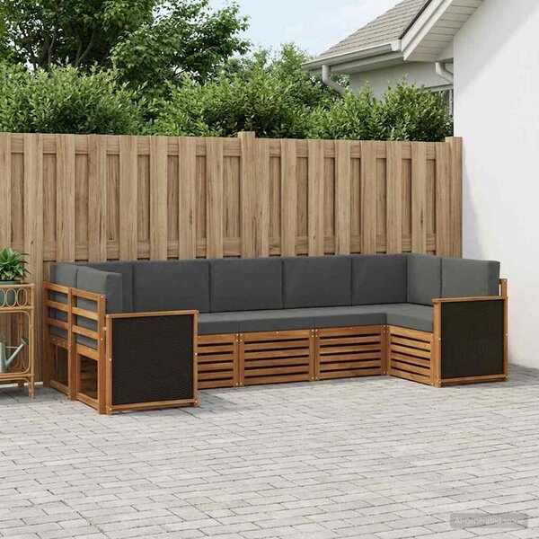 VidaXL Szegmentált kanapé szett párnával 6 pcs Természetes és antracit