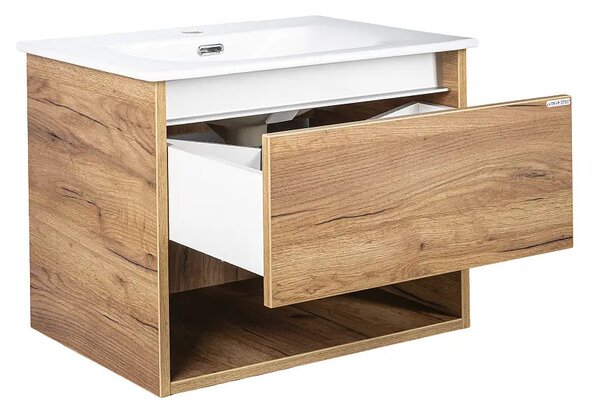 TMP NORD CRAFT 60 fali függesztett fürdőszobabútor - SKY E-8099-60 porcelán mosdóval- 61 x 46 cm