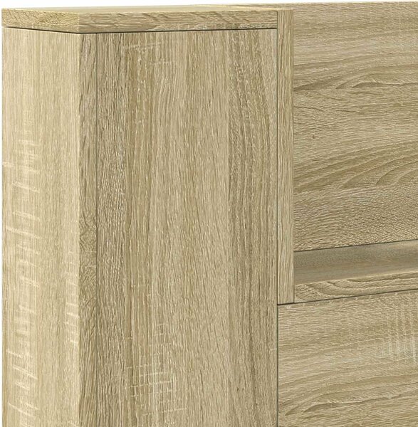 VidaXL Fejtámla polcokkal Sonoma tölgy 180 x 16,5 x 103,5 cm Faanyag