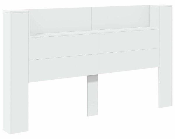 VidaXL Fejtámla LED -es lámpákkal Fehér 180 x 16,5 x 103,5 cm Faanyag