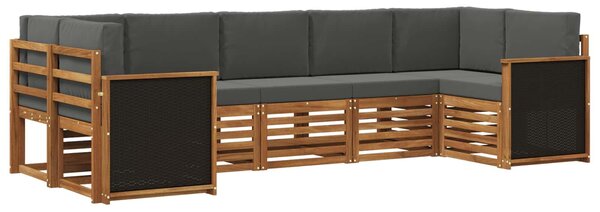 VidaXL Szegmentált kanapé szett párnával 6 pcs Természetes és antracit