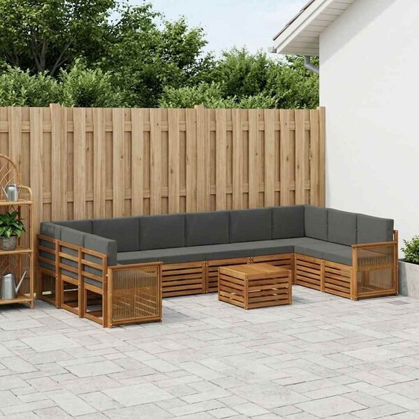 VidaXL Kültéri kanapé szett párnával 8 pcs Természetes és antracit